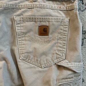 Carhartt Pants Mens 40x32 Beige Relaxed Fit Workwear Cargo Workwear Worn